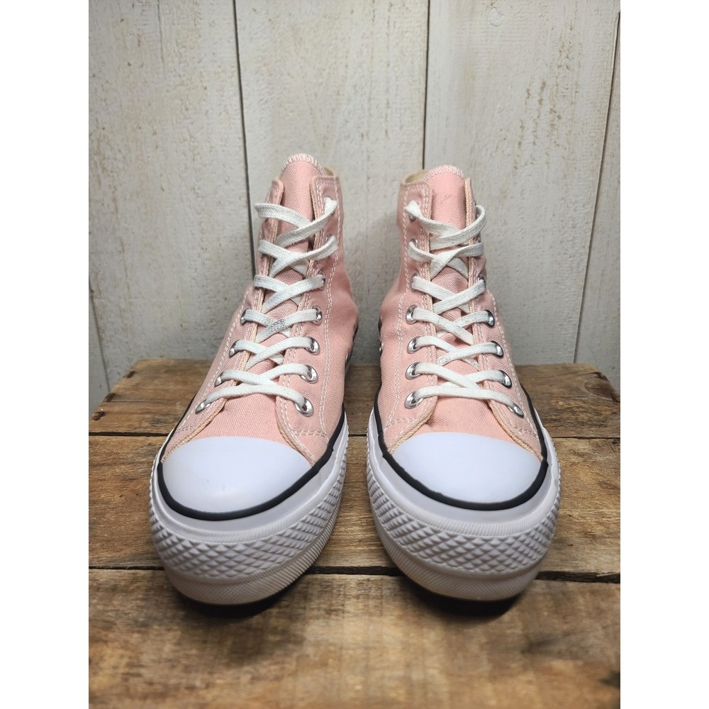 Converse Chuck Taylor PlatformsPink High Top Sneaker 8W soft girl coquette Y2k - Picture 2 of 11